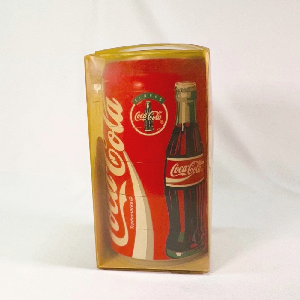 Vintage 1995 Coca-Cola Puzzle Can Coaster Set Stackable 6 Piece Coke Classic Can - Picture 2 of 13